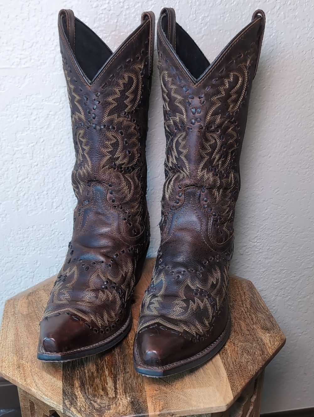 Men's Laredo Brown Leather Midnight Rider Western Cowboy Boots